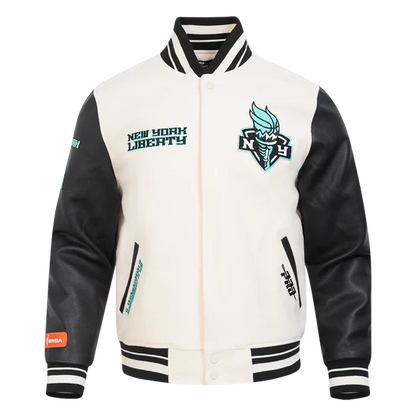 LIMITED EDITION - NEW CUSTOMIZED WNBA10 NYL NY LIBERTY BASEBALL JACKET, SATIN VARSITY JACKET 06