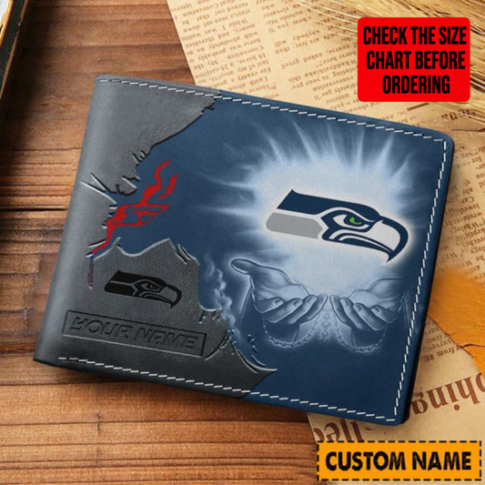 [SPECIAL OFFER] NEW CUSTOMIZED NFL06 SSH SEATTLE SEAHAWKS LEATHER WALLET