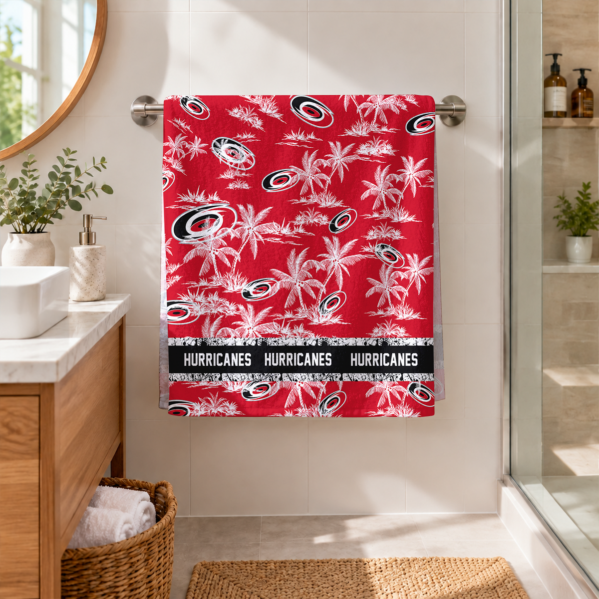 [SUPER SALE] NEW CUSTOMIZED NHL07 CLH CAROLINA HURRICANES BEACH TOWEL