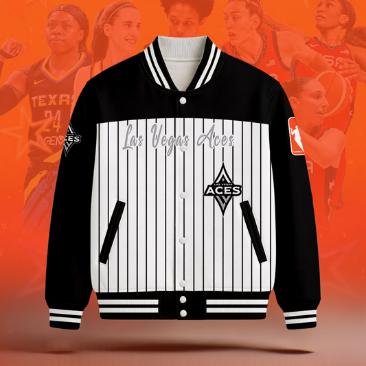 [FAN FAVORITE] NEW CUSTOMIZED WNBA07 LVA LAS VEGAS ACES BASEBALL JACKET