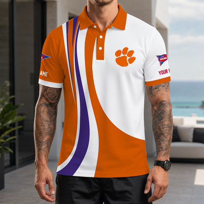 [FAN FAVORITE] NEW CUSTOMIZED NCAA FBS07 CST CLEMSON TIGERS POLO SHIRT