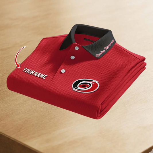 [SUPER SALE] NEW CUSTOMIZED NHL07 CLH CAROLINA HURRICANES POLO SHIRT
