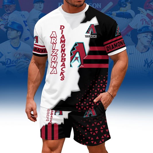 [FLASH SALE] NEW CUSTOMIZED MLB07 ADS ARIZONA DIAMONDBACKS UNISEX T-SHIRT & SHORTS SET