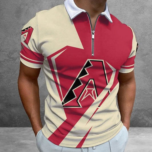 [FLASH SALE] NEW CUSTOMIZED MLB07 ADS ARIZONA DIAMONDBACKS ZIP POLO SHIRT