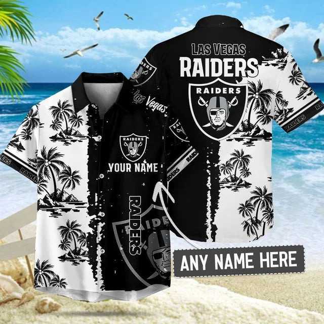 [SPECIAL OFFER] NEW CUSTOMIZED NFL07 LVR LAS VEGAS RAIDERS UNISEX HAWAIIAN SHIRT & SHORTS SET