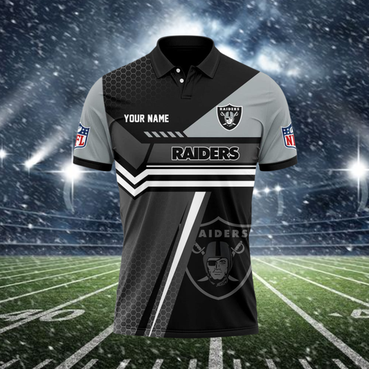 [SPECIAL OFFER] NEW CUSTOMIZED NFL07 LVR LAS VEGAS RAIDERS POLO SHIRT
