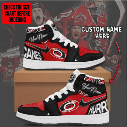 [SUPER SALE] NEW CUSTOMIZED NHL07 CLH CAROLINA HURRICANES AIR JORDAN SNEAKERS