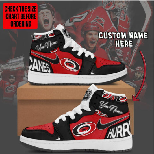 [SUPER SALE] NEW CUSTOMIZED NHL07 CLH CAROLINA HURRICANES AIR JORDAN SNEAKERS