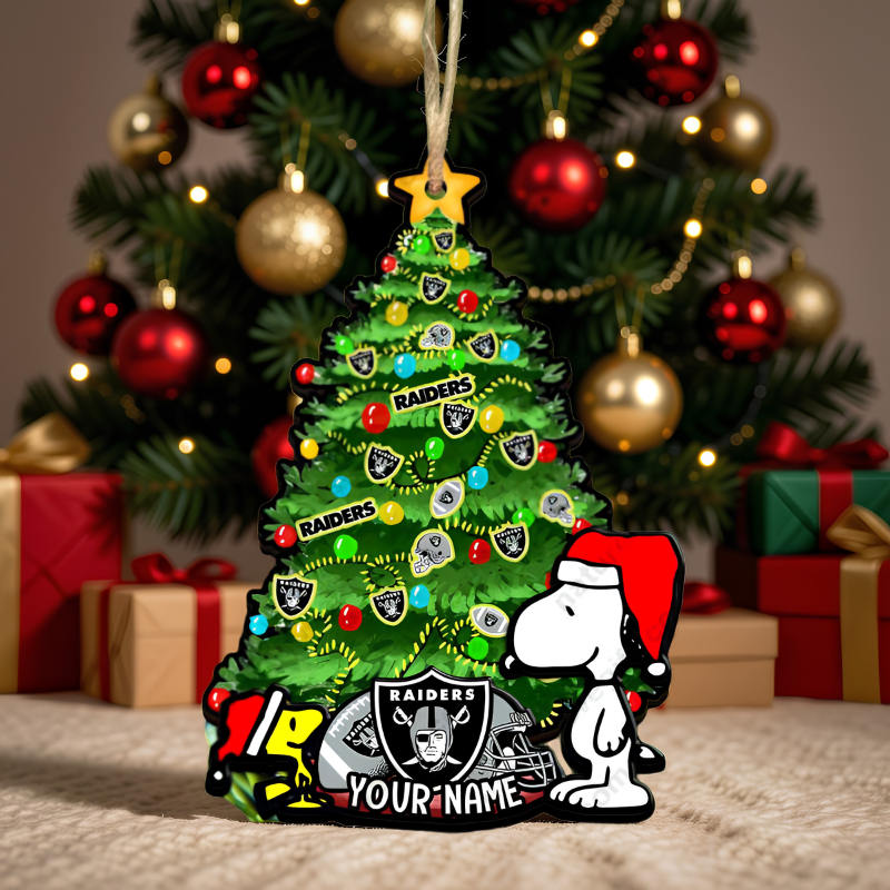 [SPECIAL OFFER] NEW CUSTOMIZED NFL07 LVR LAS VEGAS RAIDERS CHRISTMAS ACRYLIC ORNAMENT