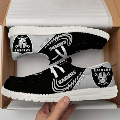 [SPECIAL OFFER] NEW CUSTOMIZED NFL07 LVR LAS VEGAS RAIDERS LOAFER SHOES