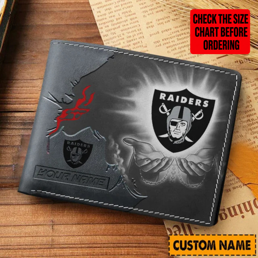 [SPECIAL OFFER] NEW CUSTOMIZED NFL07 LVR LAS VEGAS RAIDERS LEATHER WALLET