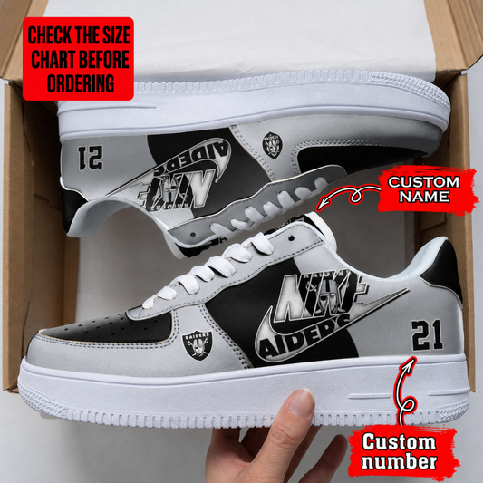 [SPECIAL OFFER] NEW CUSTOMIZED NFL07 LVR LAS VEGAS RAIDERS AF1 SHOES