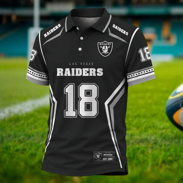 [SPECIAL OFFER] NEW CUSTOMIZED NFL07 LVR LAS VEGAS RAIDERS POLO SHIRT