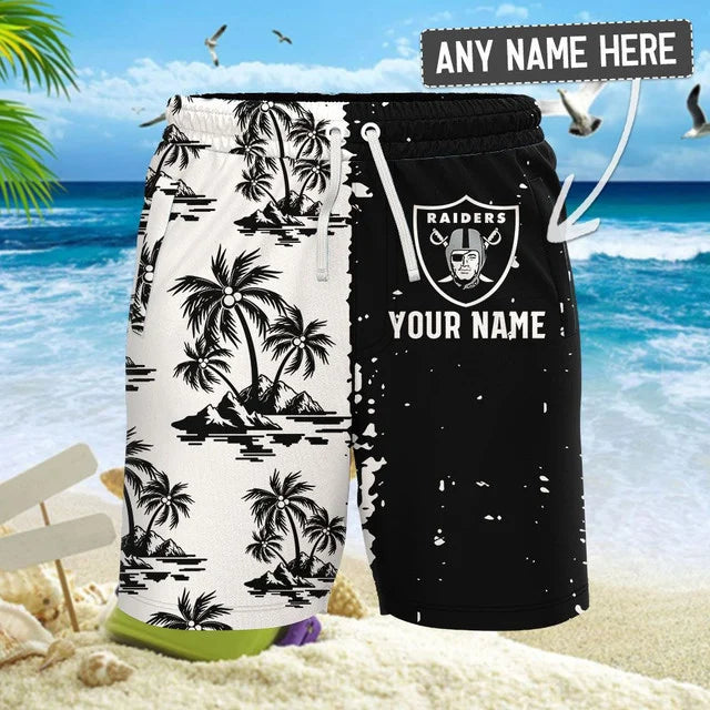 [SPECIAL OFFER] NEW CUSTOMIZED NFL07 LVR LAS VEGAS RAIDERS UNISEX HAWAIIAN SHIRT & SHORTS SET