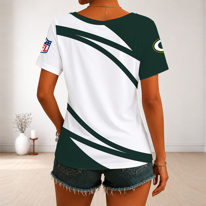 [SPECIAL OFFER] NEW CUSTOMIZED NFL08 GBP GREEN BAY PACKERS V-NECK FEMALE SHIRT