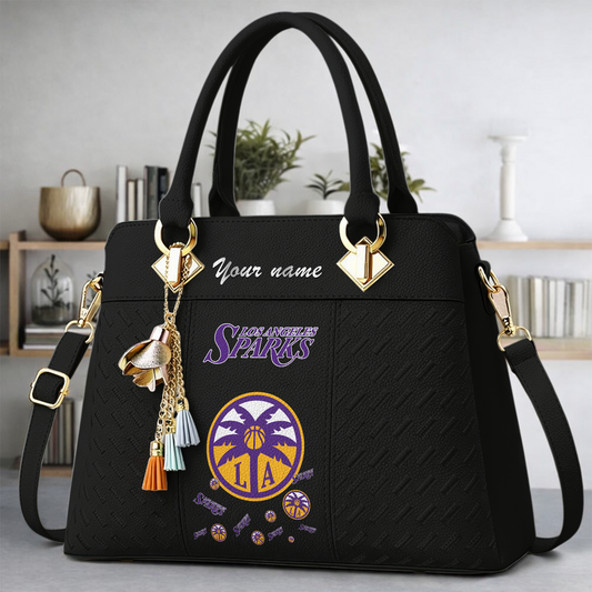[FAN FAVORITE] NEW CUSTOMIZED WNBA08 LAS LOS ANGELES SPARKS MULTICOLOR HANDBAG