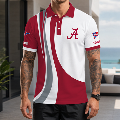 [FAN FAVORITE] NEW CUSTOMIZED NCAA FBS08 ABC ALABAMA CRIMSON TIDE POLO SHIRT