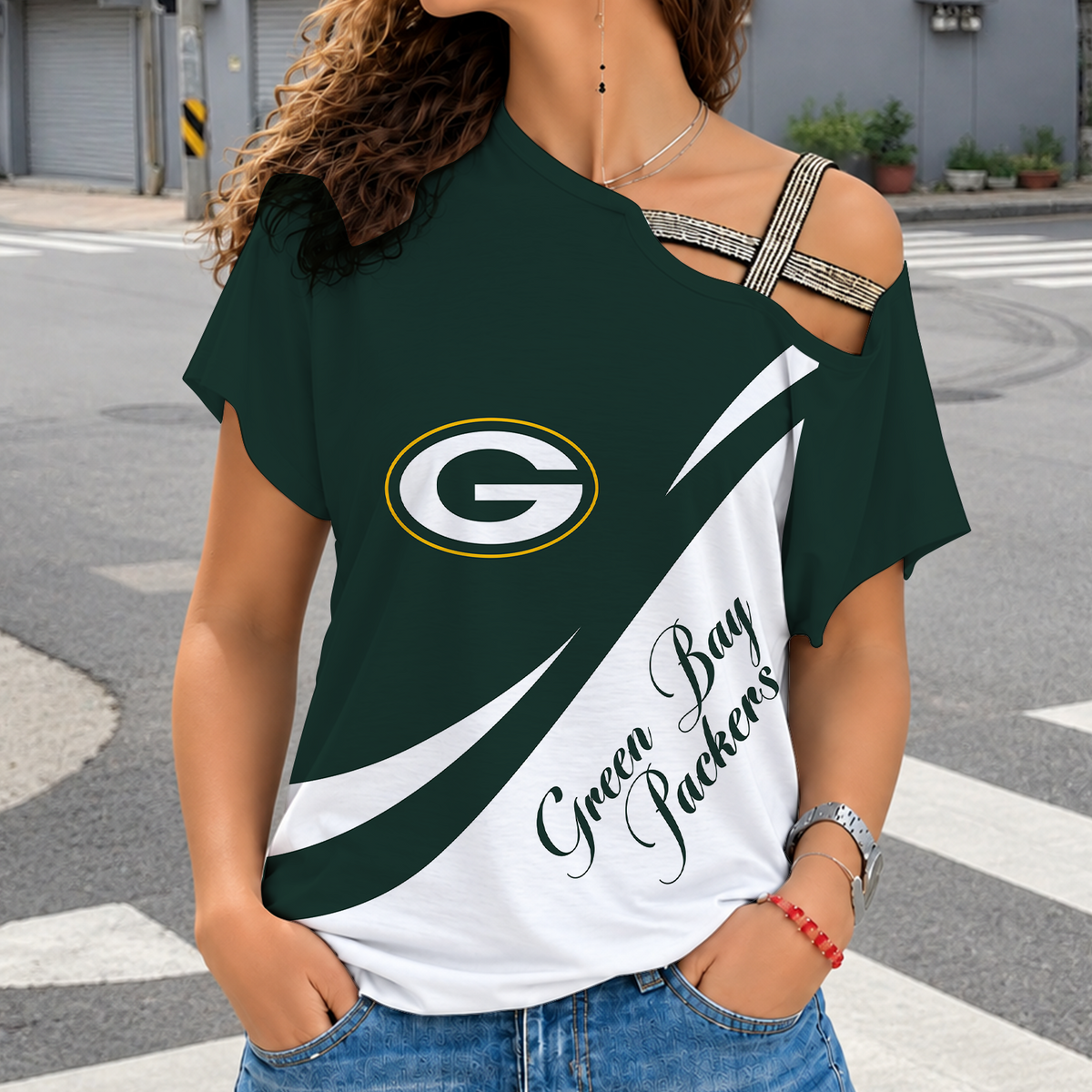 [SPECIAL OFFER] NEW CUSTOMIZED NFL08 GBP GREEN BAY PACKERS SHOULDER SHIRT