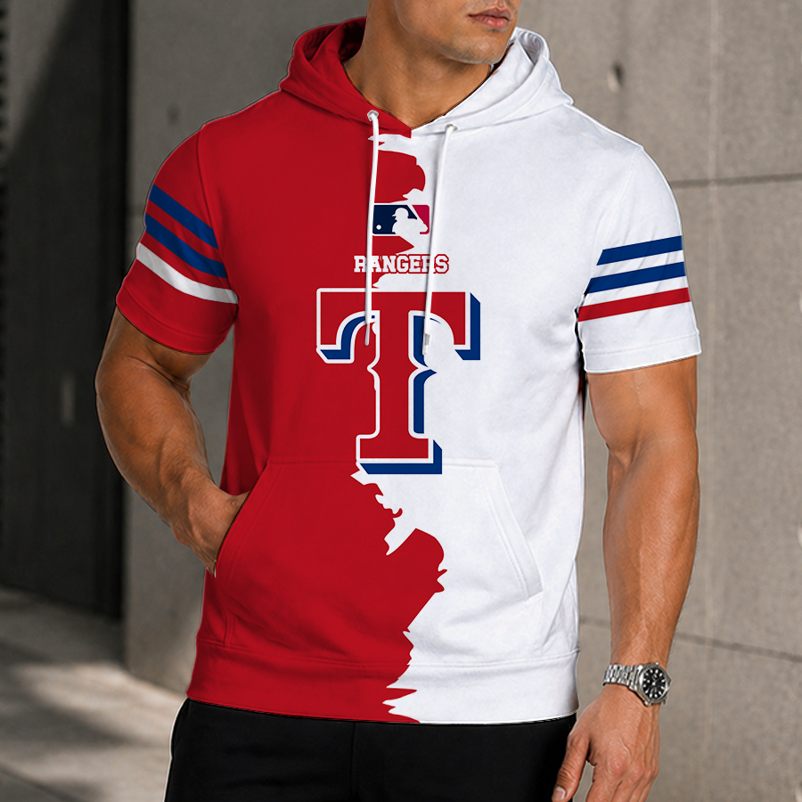 [FLASH SALE] NEW CUSTOMIZED MLB08 TRS TEXAS RANGERS SHORT SLEEVE HOODIE