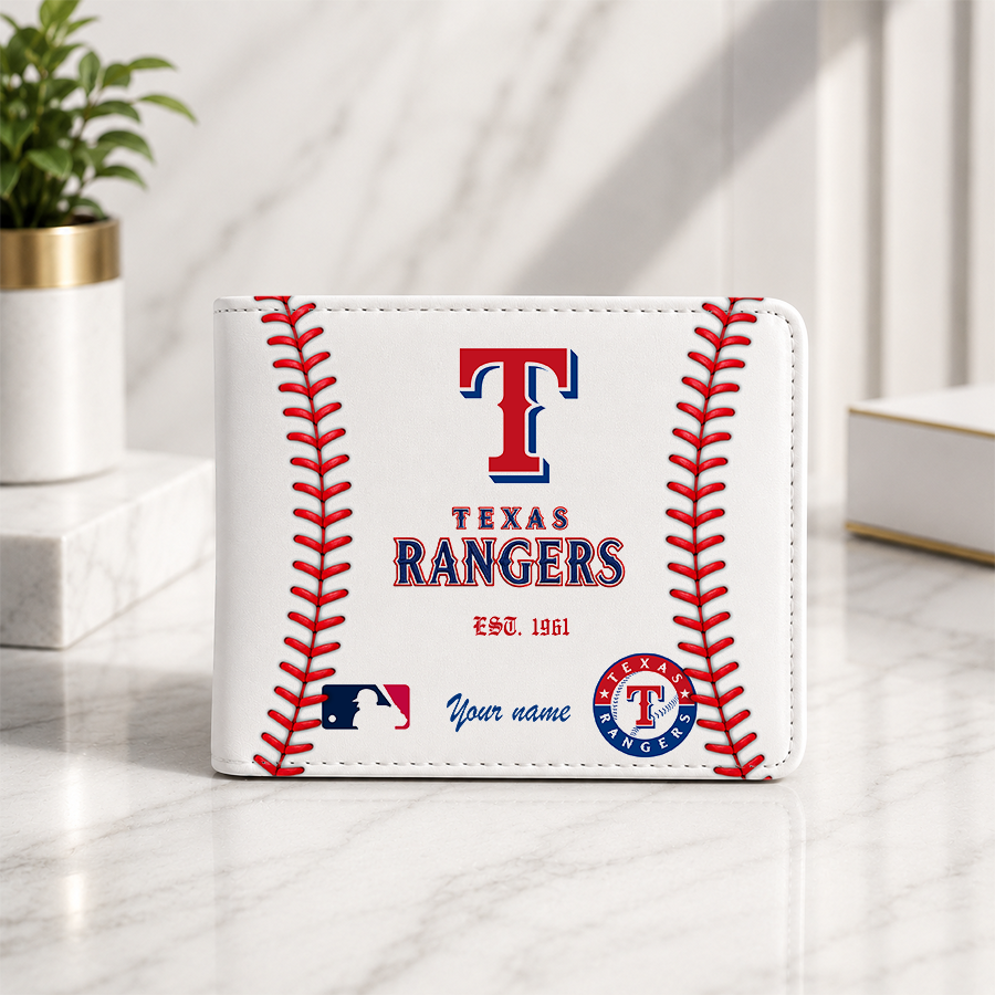 [FLASH SALE] NEW CUSTOMIZED MLB08 TRS TEXAS RANGERS LEATHER WALLET