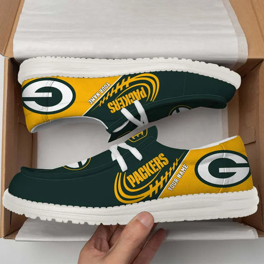 [SPECIAL OFFER] NEW CUSTOMIZED NFL08 GBP GREEN BAY PACKERS LOAFER SHOES
