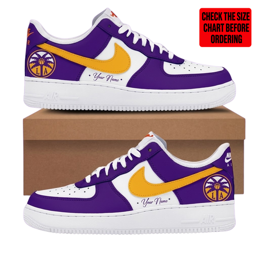 LIMITED EDITION - NEW CUSTOMIZED WNBA08 LAS LOS ANGELES SPARKS AF1 SNEAKERS