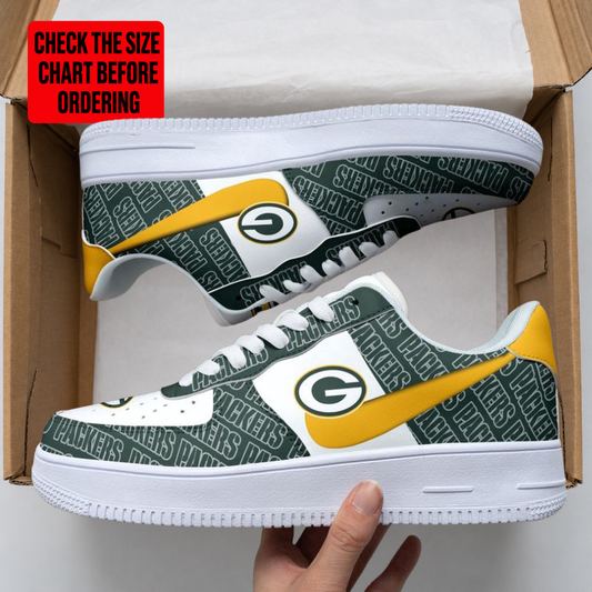 [SPECIAL OFFER] NEW CUSTOMIZED NFL08 GBP GREEN BAY PACKERS AF1 SHOES