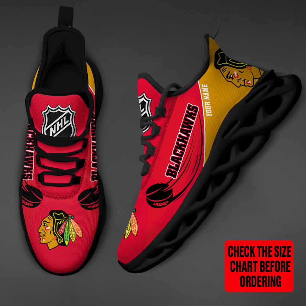 [SUPER SALE] NEW CUSTOMIZED NHL08 CBH CHICAGO BLACKHAWKS CLUNKY SNEAKERS