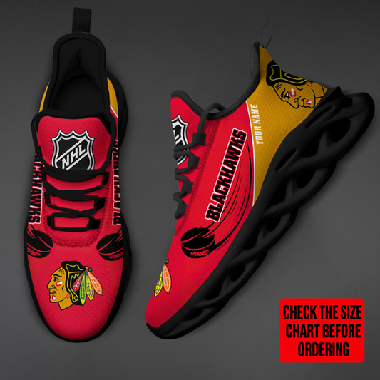 [SUPER SALE] NEW CUSTOMIZED NHL08 CBH CHICAGO BLACKHAWKS CLUNKY SNEAKERS
