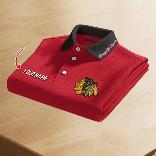 [SUPER SALE] NEW CUSTOMIZED NHL08 CBH CHICAGO BLACKHAWKS POLO SHIRT