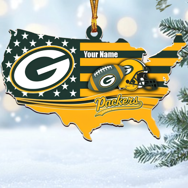 [SPECIAL OFFER] NEW CUSTOMIZED NFL08 GBP GREEN BAY PACKERS CHRISTMAS ACRYLIC ORNAMENT