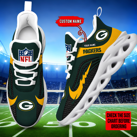 [SPECIAL OFFER] NEW CUSTOMIZED NFL08 GBP GREEN BAY PACKERS UNISEX CLUNKY SNEAKERS