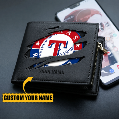 [FLASH SALE] NEW CUSTOMIZED MLB08 TRS TEXAS RANGERS LEATHER WALLET