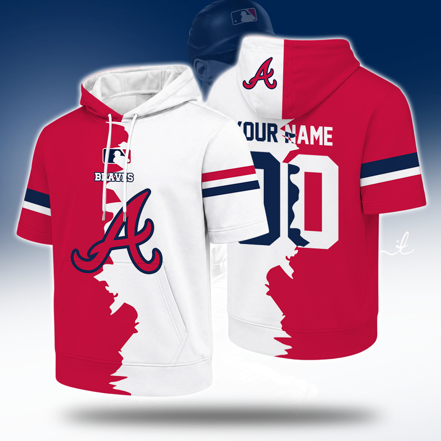 [FLASH SALE] NEW CUSTOMIZED MLB09 ABS ATLANTA BRAVES SHORT SLEEVE HOODIE