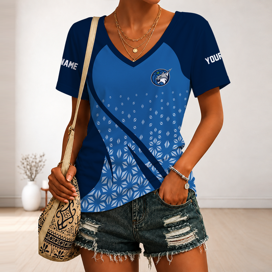 [FAN FAVORITE] NEW CUSTOMIZED WNBA09 MNL MINNESOTA LYNX V-NECK FEMALE SHIRT