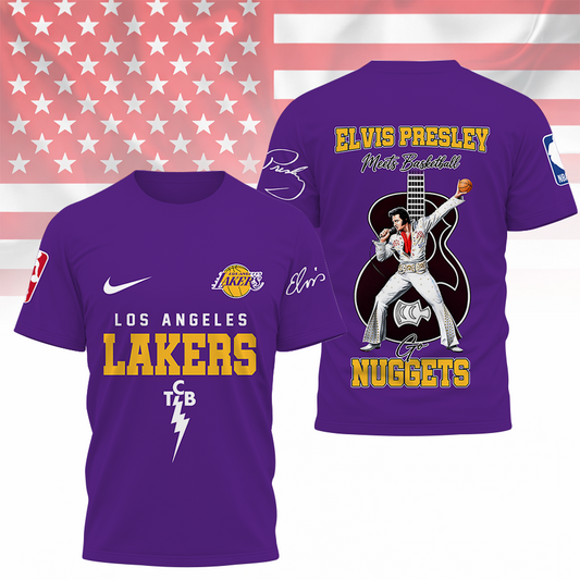 [HOT DEAL] NEW CUSTOMIZED NBA09 LLA LOS ANGELES LAKERS X ELVIS PRESLEY T-SHIRT, HOODIE, ZIP HOODIE