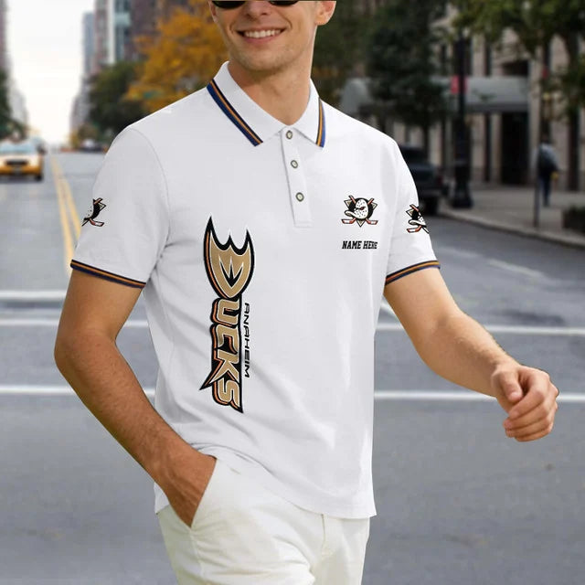 [SUPER SALE] NEW CUSTOMIZED NHL09 AHD ANAHEIM DUCKS POLO SHIRT