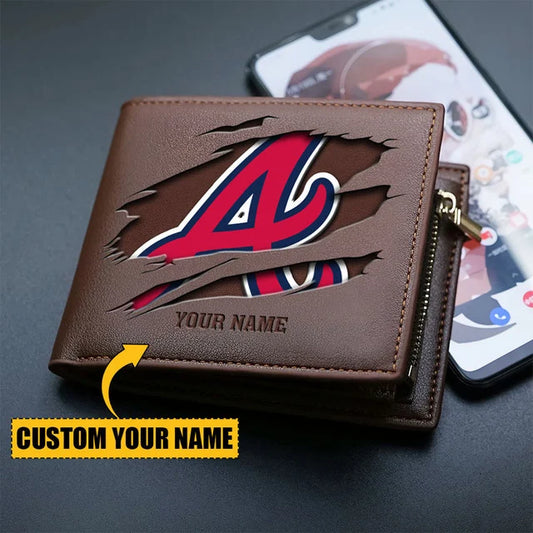 [FLASH SALE] NEW CUSTOMIZED MLB09 ABS ATLANTA BRAVES LEATHER WALLET