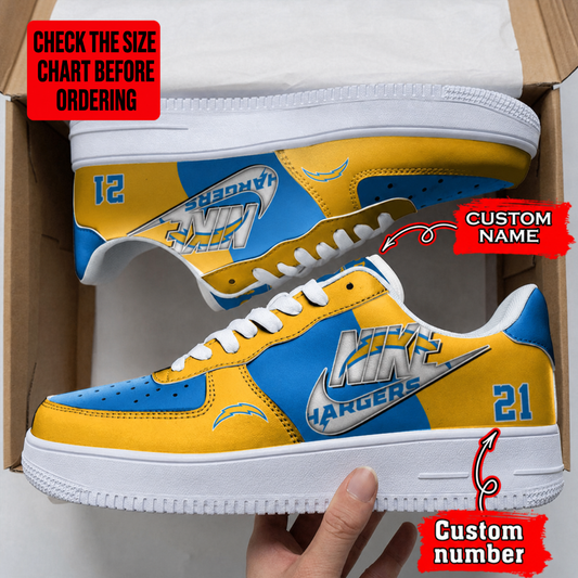 [SPECIAL OFFER] NEW CUSTOMIZED NFL09 LAC LOS ANGELES CHARGERS AF1 SHOES