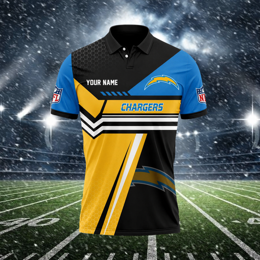 [SPECIAL OFFER] NEW CUSTOMIZED NFL09 LAC LOS ANGELES CHARGERS POLO SHIRT