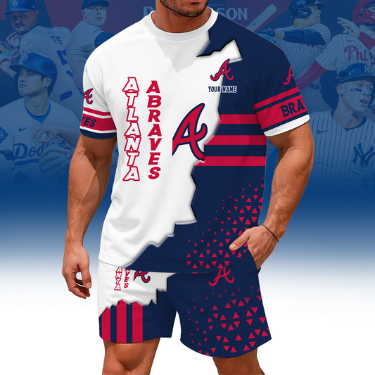 [FLASH SALE] NEW CUSTOMIZED MLB09 ABS ATLANTA BRAVES UNISEX T-SHIRT & SHORTS SET