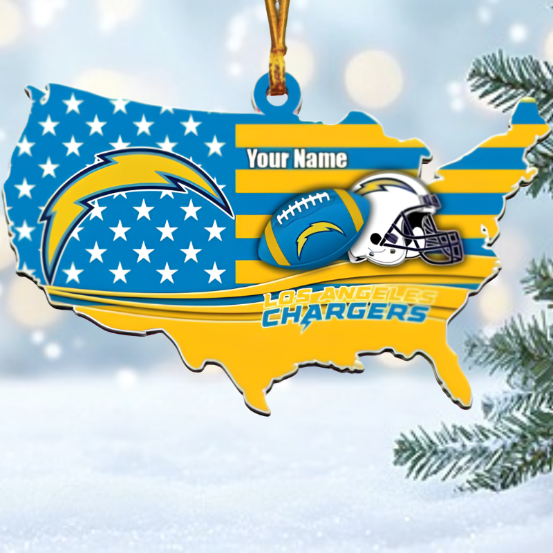 [SPECIAL OFFER] NEW CUSTOMIZED NFL09 LAC LOS ANGELES CHARGERS CHRISTMAS ACRYLIC ORNAMENT