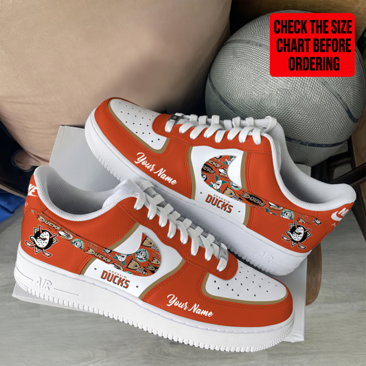 [SUPER SALE] NEW CUSTOMIZED NHL09 AHD ANAHEIM DUCKS AF1 SHOES