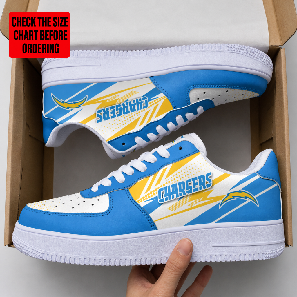 [SPECIAL OFFER] NEW CUSTOMIZED NFL09 LAC LOS ANGELES CHARGERS AF1 SNEAKERS