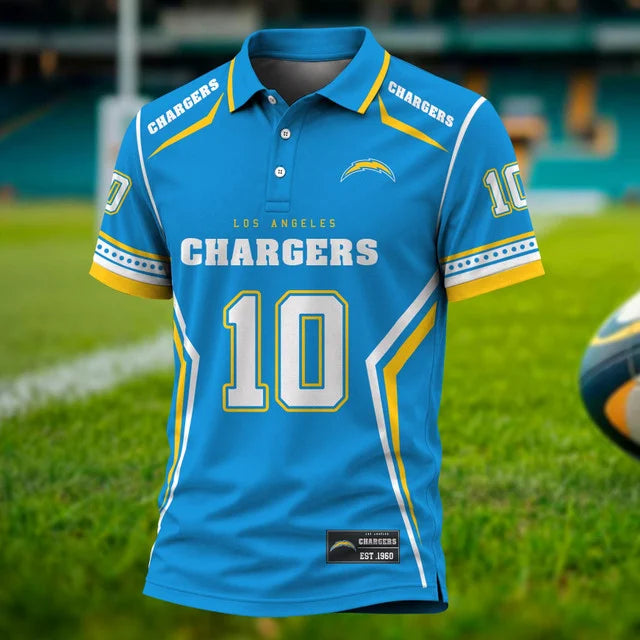[SPECIAL OFFER] NEW CUSTOMIZED NFL09 LAC LOS ANGELES CHARGERS POLO SHIRT