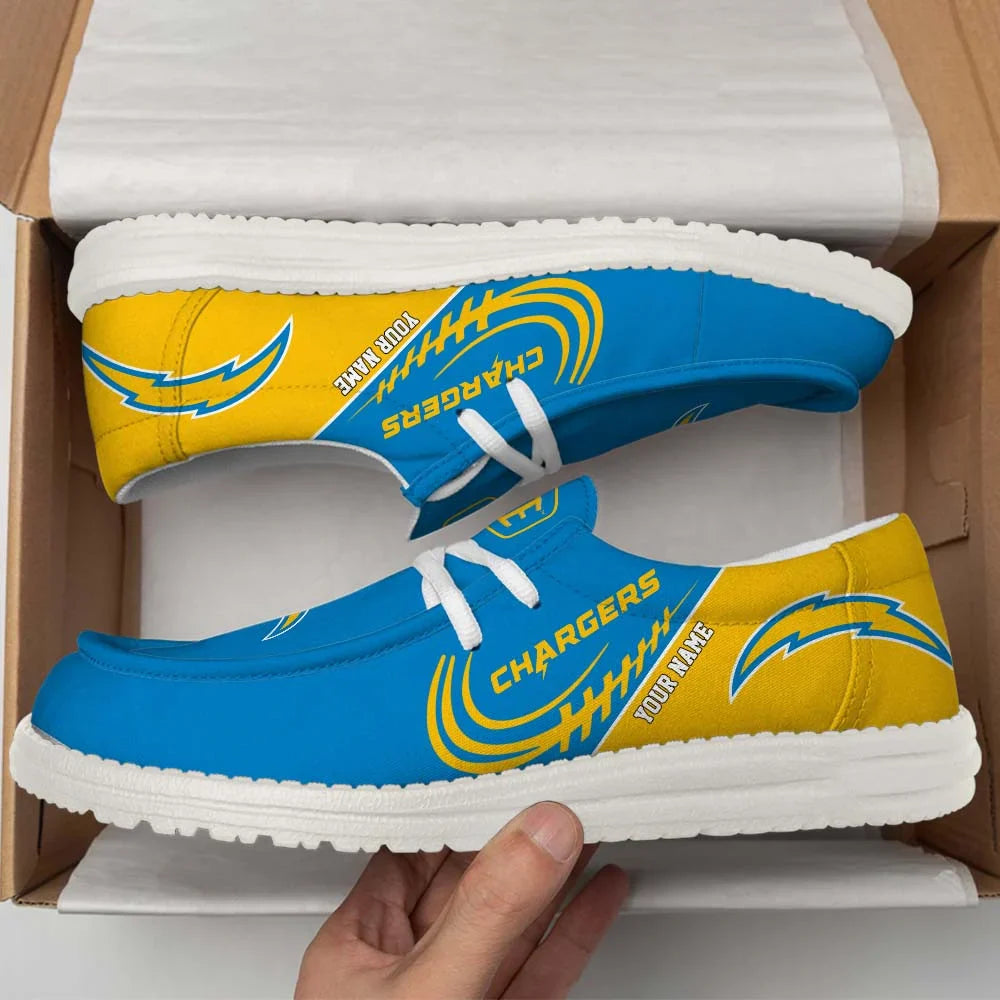 [SPECIAL OFFER] NEW CUSTOMIZED NFL09 LAC LOS ANGELES CHARGERS LOAFER SHOES