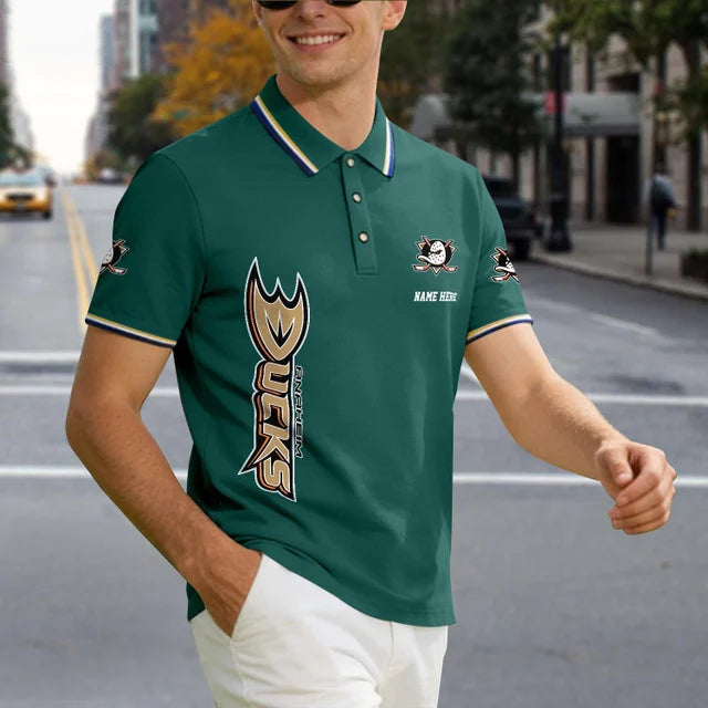 [SUPER SALE] NEW CUSTOMIZED NHL09 AHD ANAHEIM DUCKS POLO SHIRT