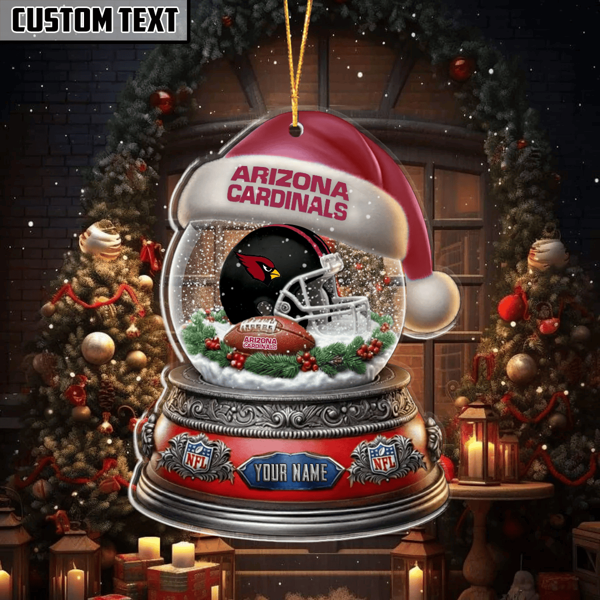 [SPECIAL OFFER] NEW CUSTOMIZED NFL20 ARC ARIZONA CARDINALS CHRISTMAS ACRYLIC ORNAMENT