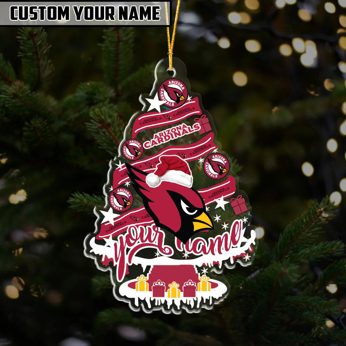 [SPECIAL OFFER] NEW CUSTOMIZED NFL20 ARC ARIZONA CARDINALS CHRISTMAS ACRYLIC ORNAMENT