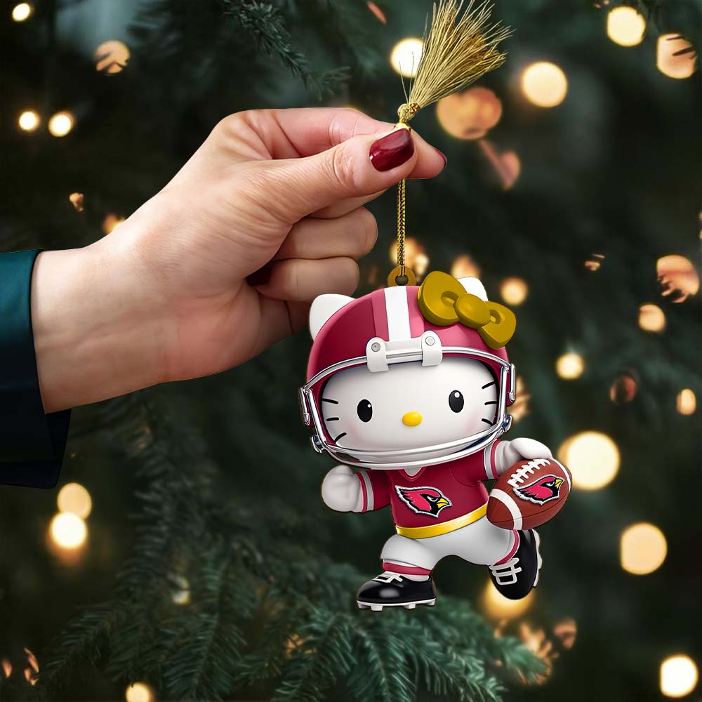 [SPECIAL OFFER] NEW CUSTOMIZED NFL20 ARC ARIZONA CARDINALS HELLO KITTY ACRYLIC ORNAMENT